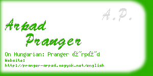 arpad pranger business card